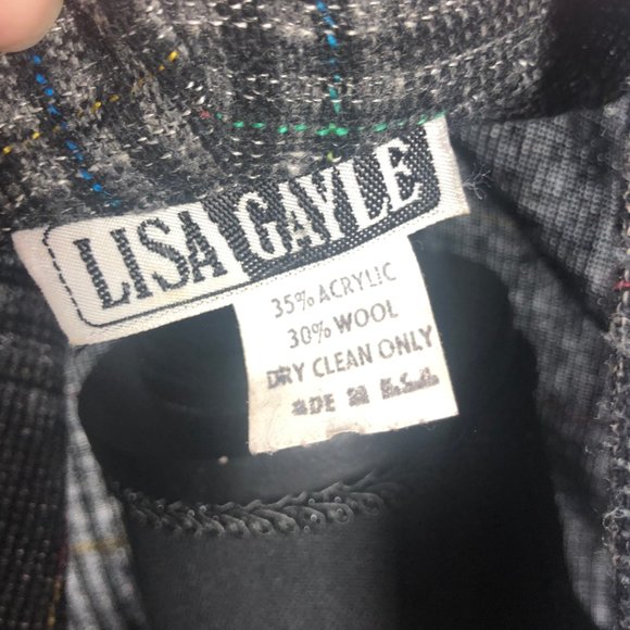 VTG Lisa Gayle Glen Plaid Open Blazer Size Med - Picture 11 of 13